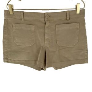 J.Crew Shorts Womens 10 Khaki Brown Patch Pocket Chino High Rise Pockets NEW